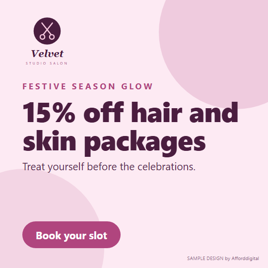 Salon festive offer poster